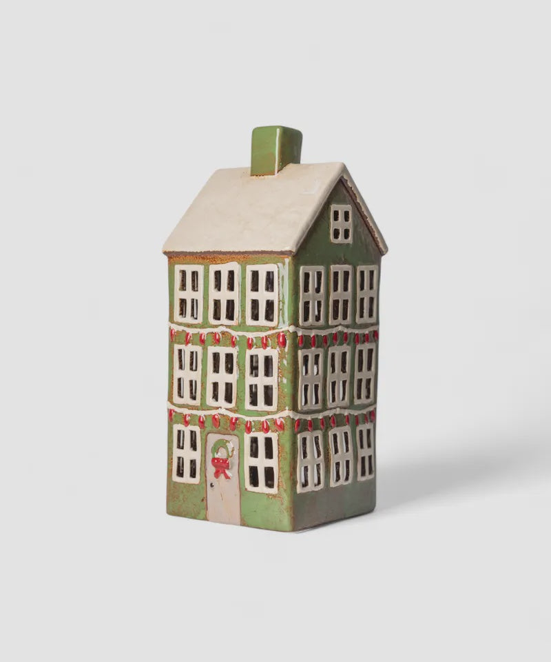 Alsace Tea Light Grande Chalet Christmas Green