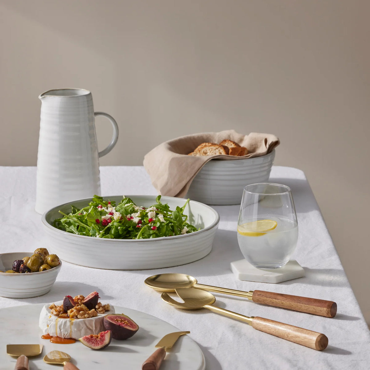 Amalfi Acacia Wood & Stainless Steel Cheese Knife 3pcs Set Gold & Walnut