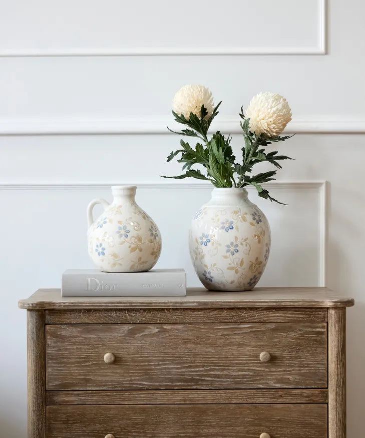 French Country Collections Anais Ceramic Oval Bud Vase