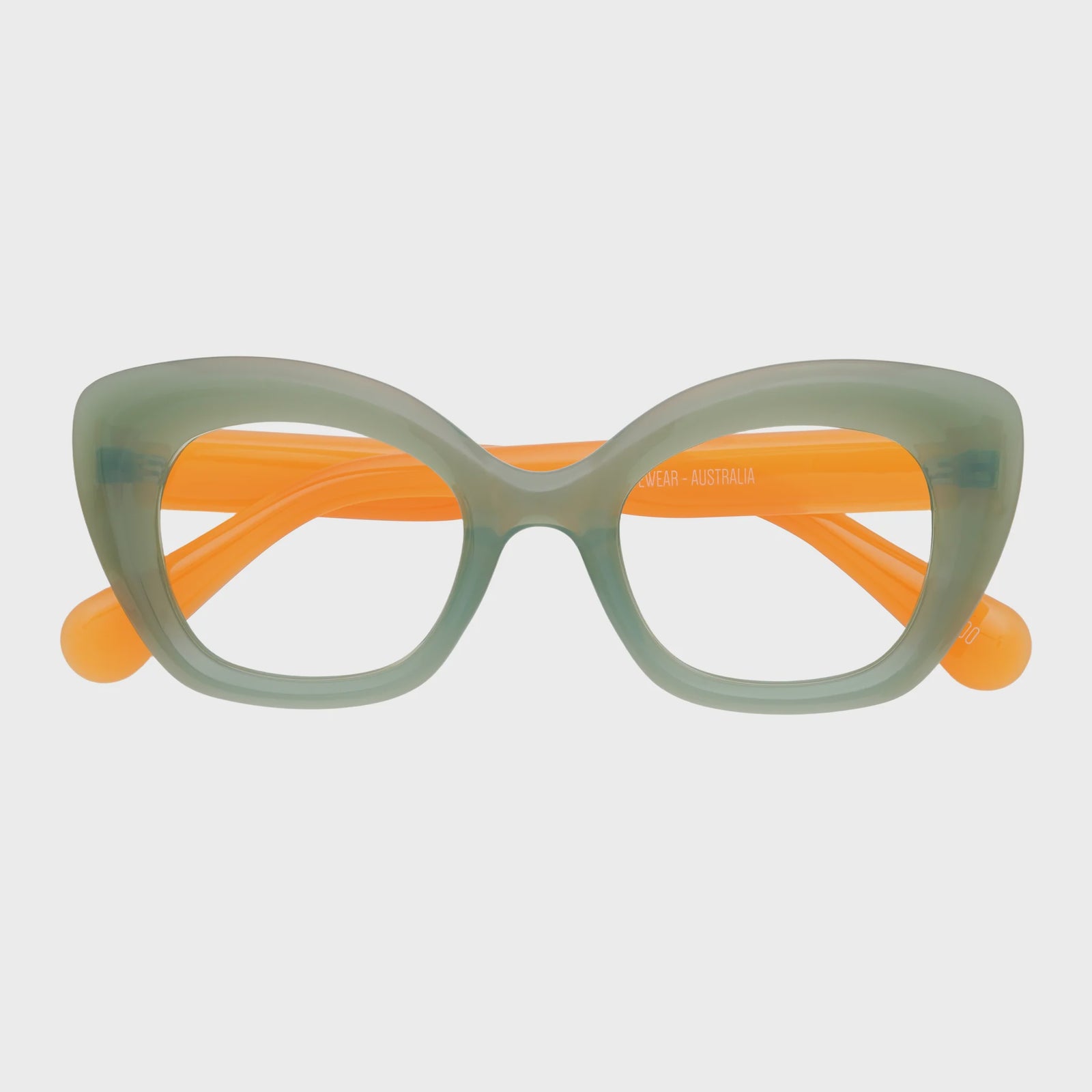 Captivated Eyewear Anti-Blue Reading Glasses - Stella - Green/Orange