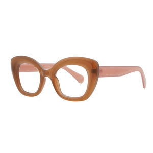 Captivated Eyewear Anti-Blue Reading Glasses - Stella - Brown/Pink