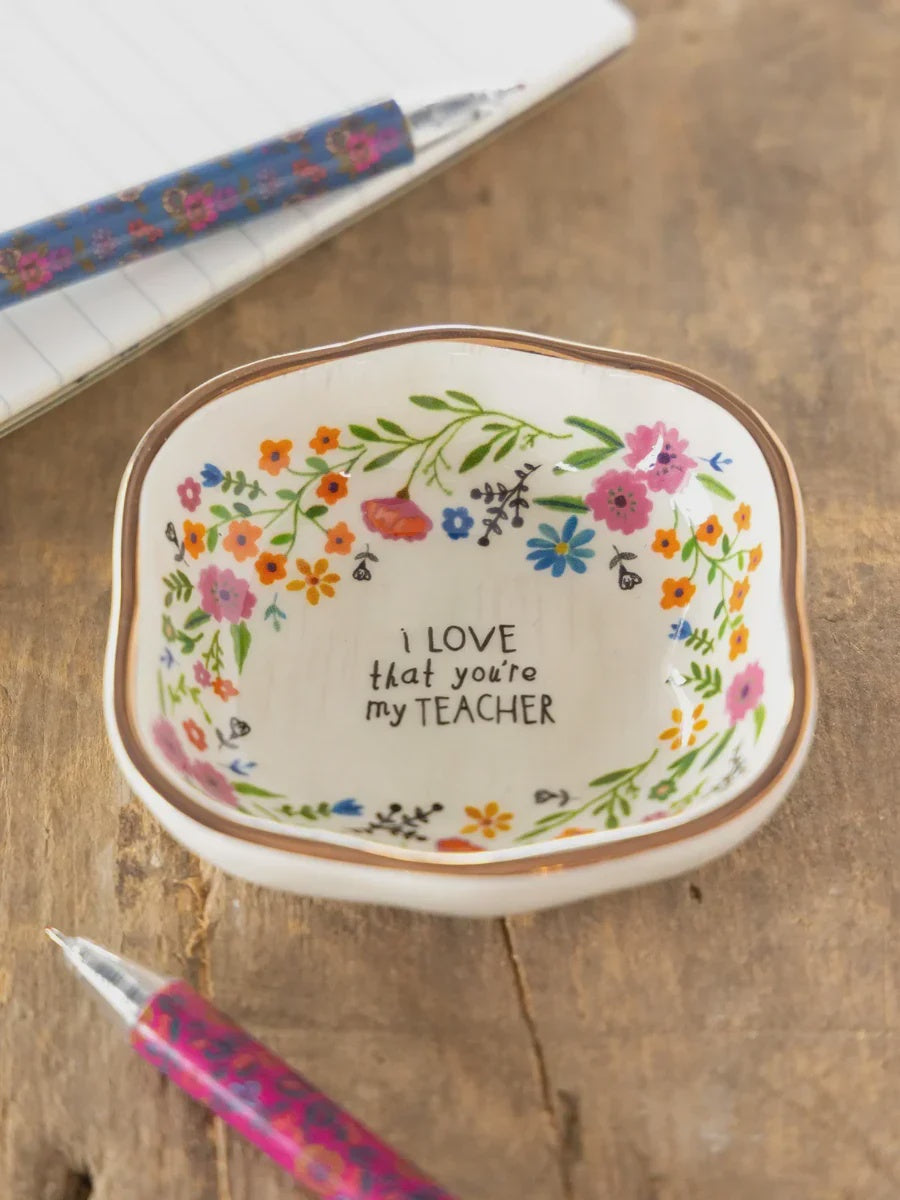 Natural Life Antiqued Trinket Bowl - Teacher