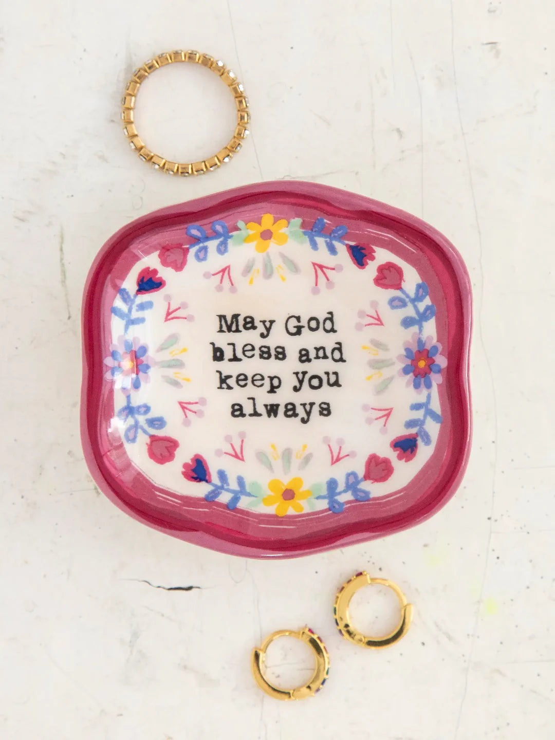 Natural Life Artisan Trinket Dish - God Bless