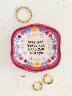 Natural Life Artisan Trinket Dish - God Bless