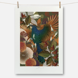 FLOX Autumnul Tūī Boutique Print A4 Unframed