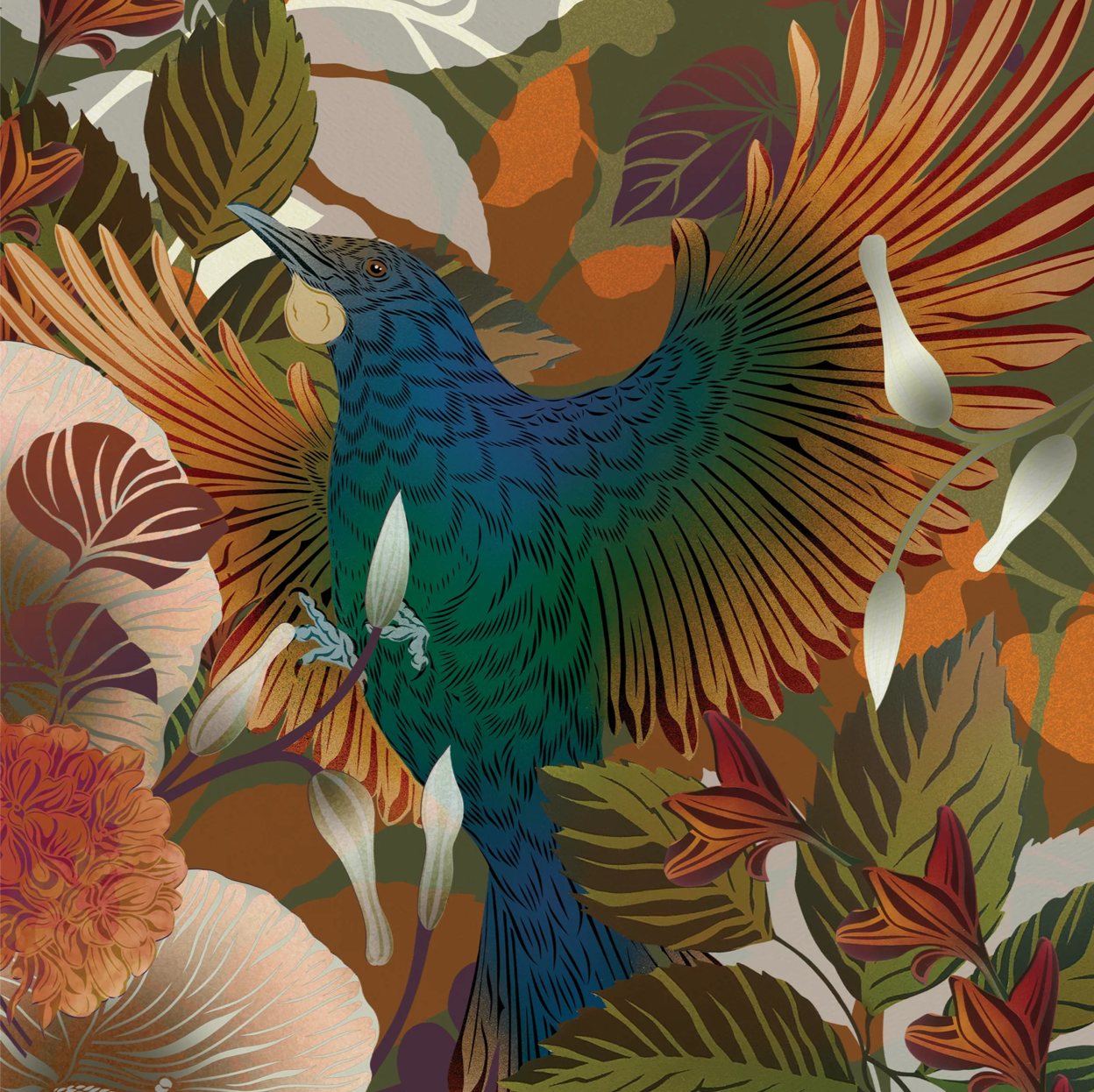 FLOX Autumnul Tūī Boutique Print A4 Unframed