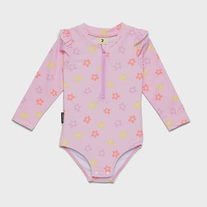 Crywolf Child BABY LONG SLEEVE SWIMSUIT Hibiscus Bloom