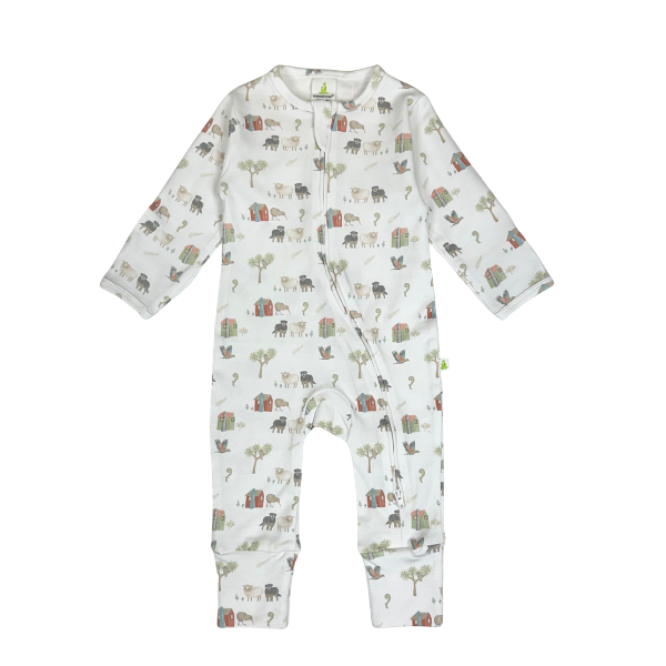 Blue Bunny NZ Farm Muster Long Sleeve Zipsuit Baby Clothes
