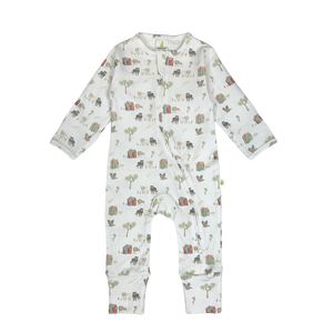 Blue Bunny NZ Farm Muster Long Sleeve Zipsuit Baby Clothes