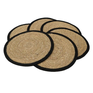 Le Forge Round Seagrass Placemat - Black