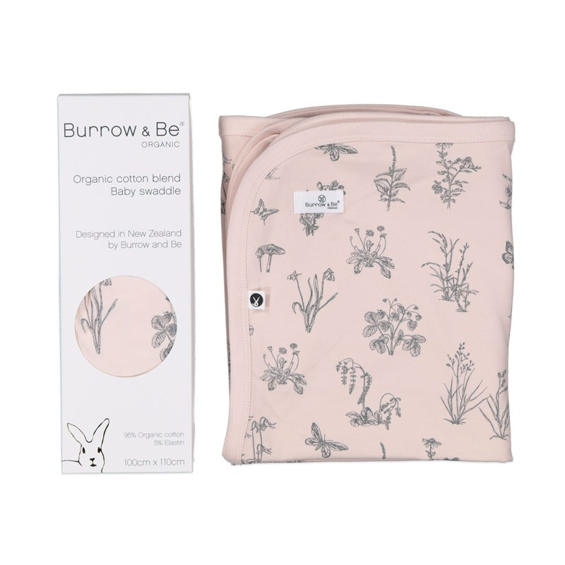 Burrow & Be Blush Meadow Baby Swaddle