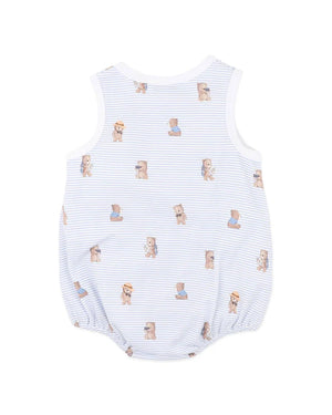 MINIHAHA BEBE BABY BRADY STRIPE ORGANIC BUTTON UP BODYSUIT