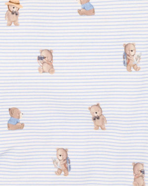 MINIHAHA BEBE BABY BRADY STRIPE ORGANIC BUTTON UP BODYSUIT