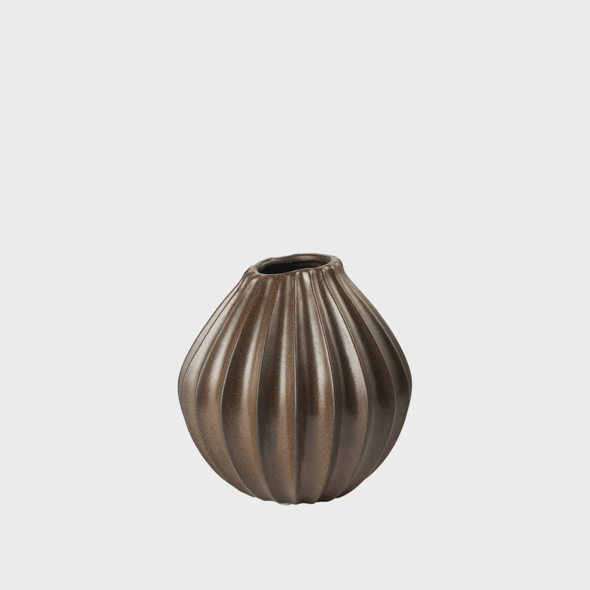BROSTE Vase Wide Medium - Antique Brown