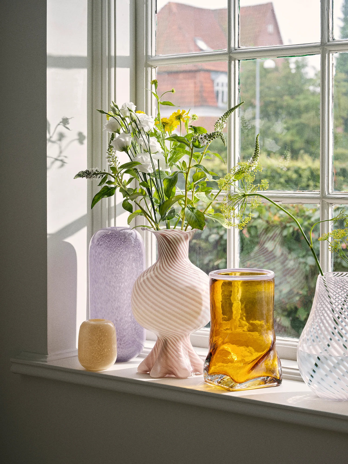 BROSTE Vase Mella - Fairy Pink/Off White