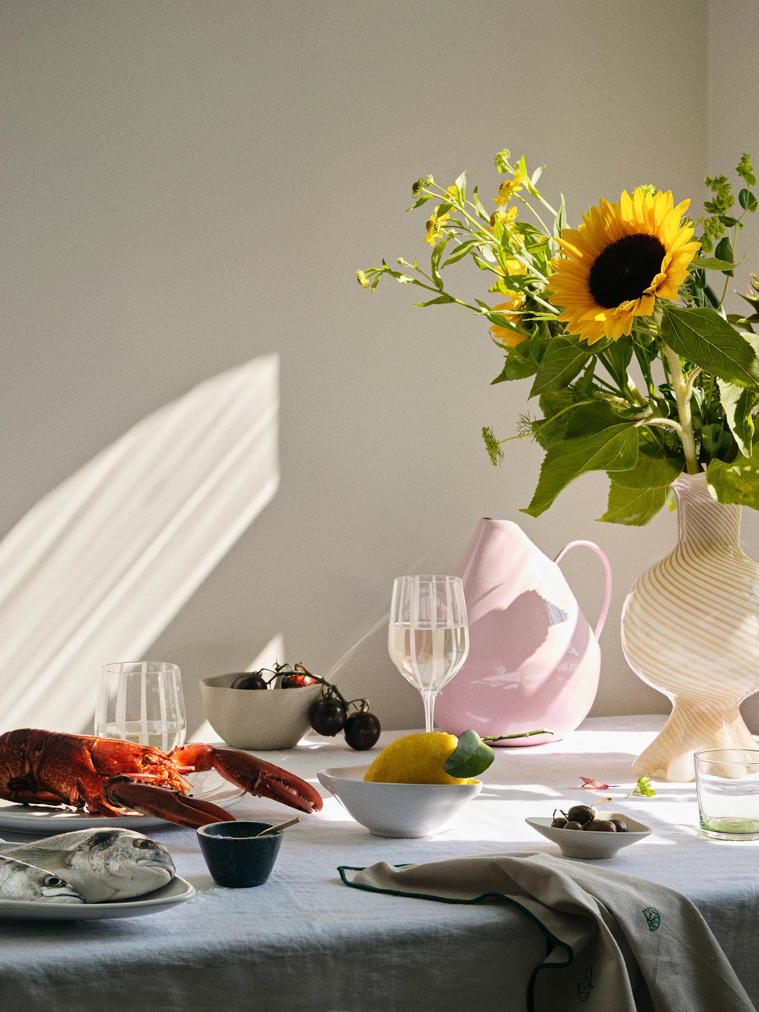 BROSTE Vase Mella - Fairy Pink/Off White