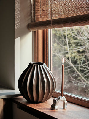 BROSTE Vase Wide Medium - Antique Brown