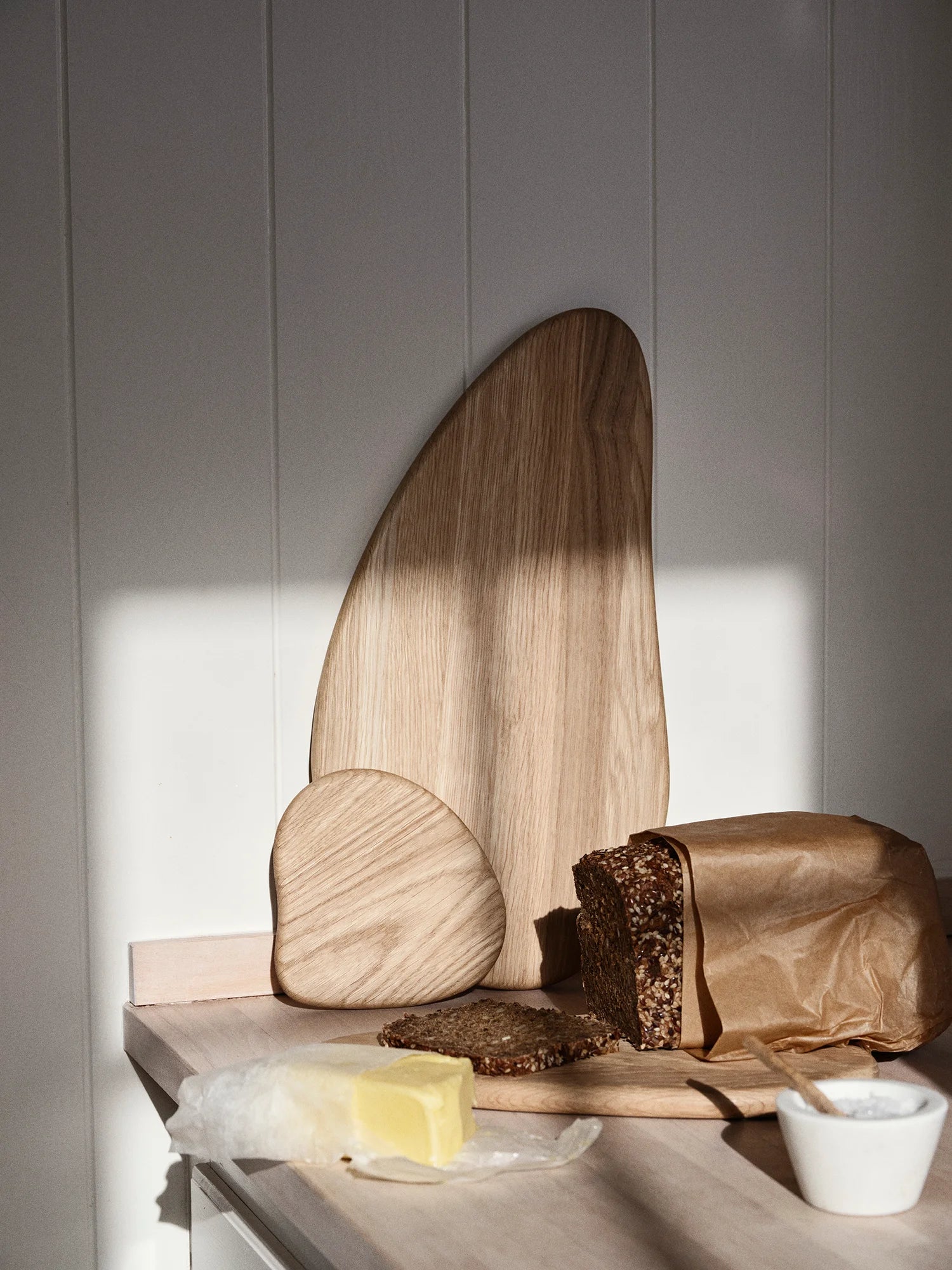 BROSTE Board Limfjord Medium - Natural Wooden cutting board with a unique shape