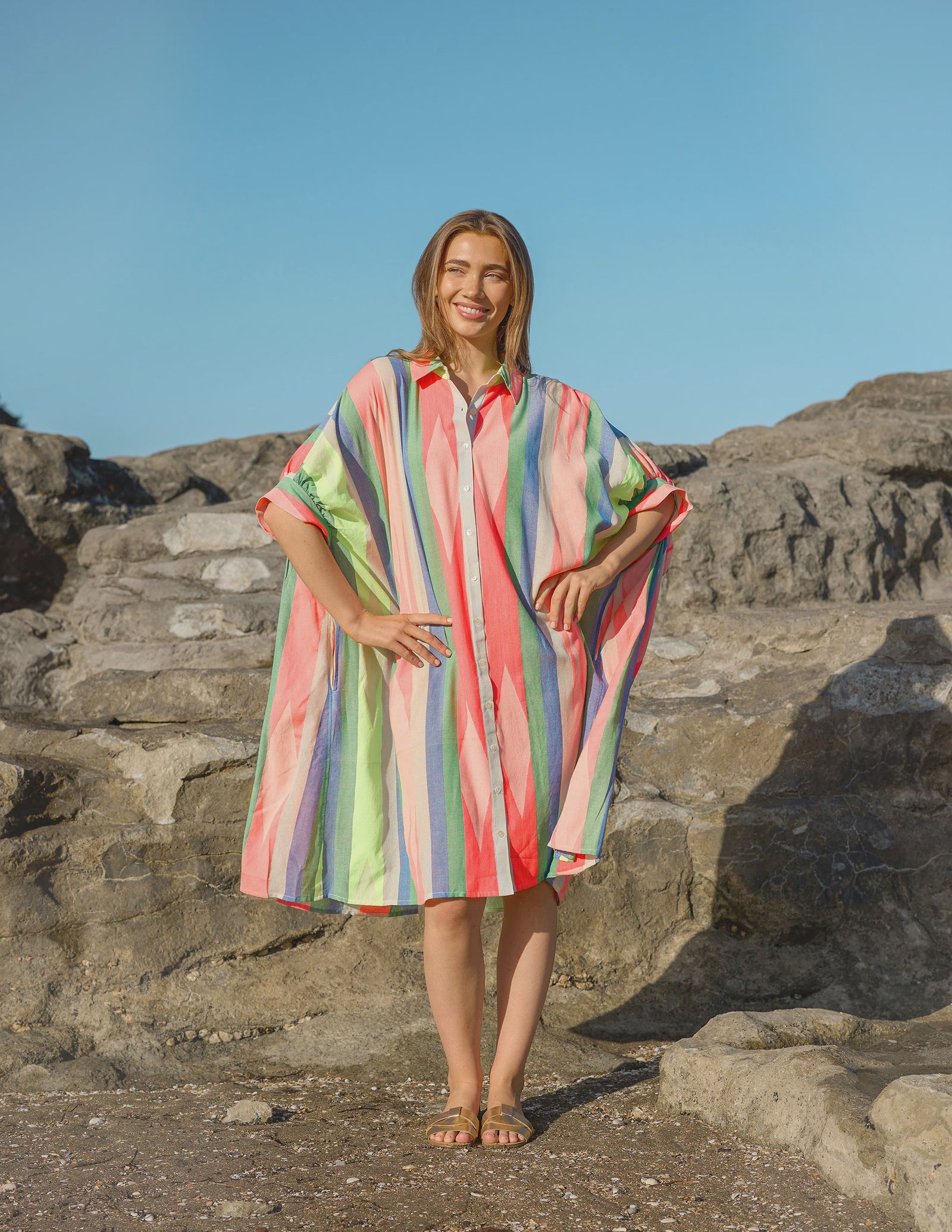 STELLA+GEMMA Bahamas Dress Multi Colours OSFA Beach Holiday