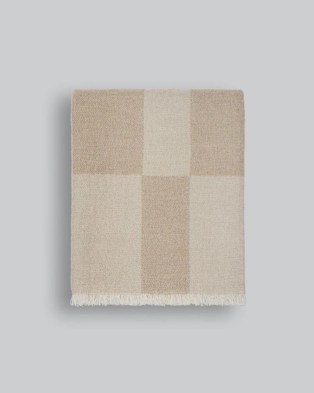 BAYA Winton Throw - Neutral 130 x 170cm Wool Cotton Mixed Blanket NZ