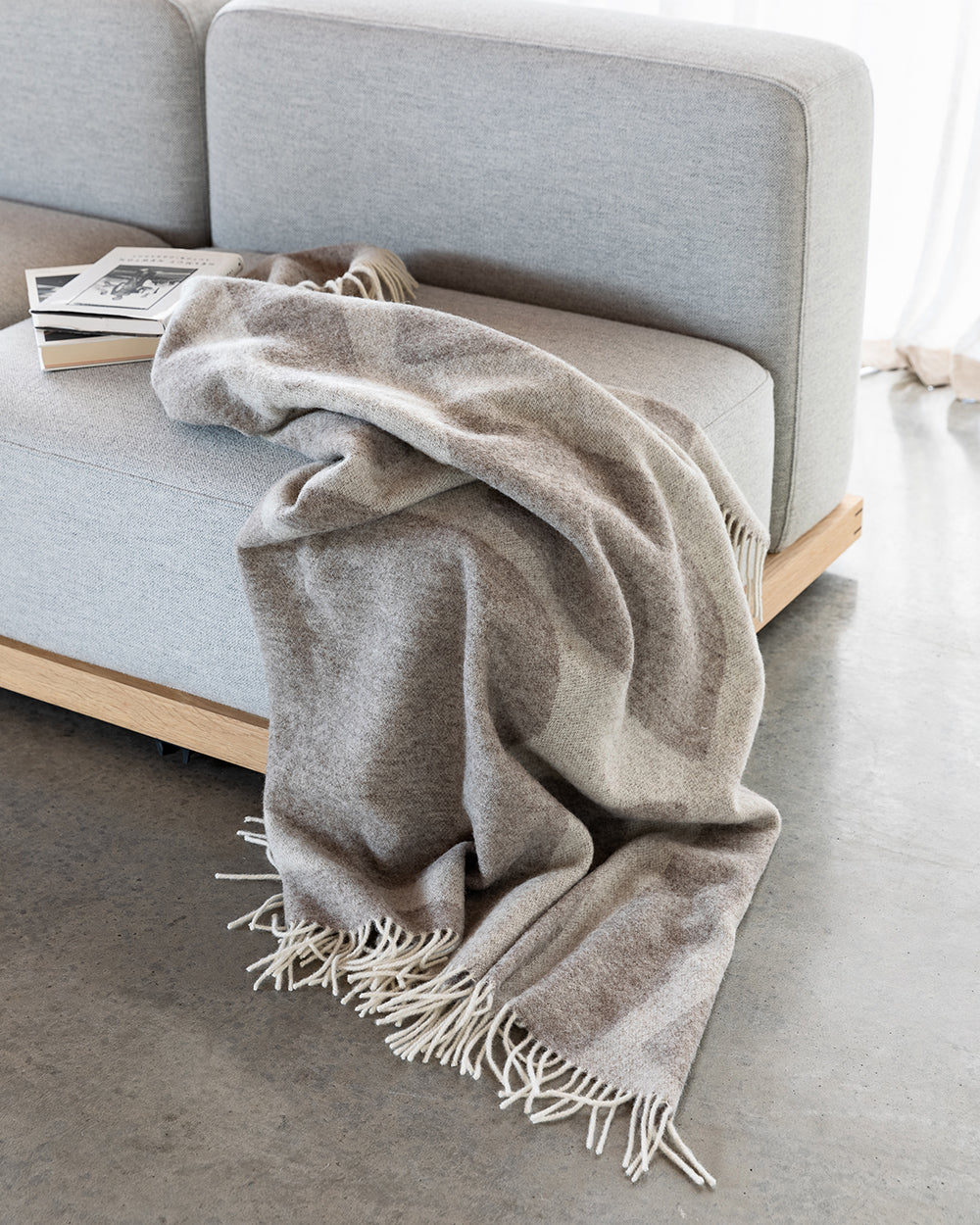 Furtex Baya Flagstone Wool Throw 140 x 200cm - Fawn