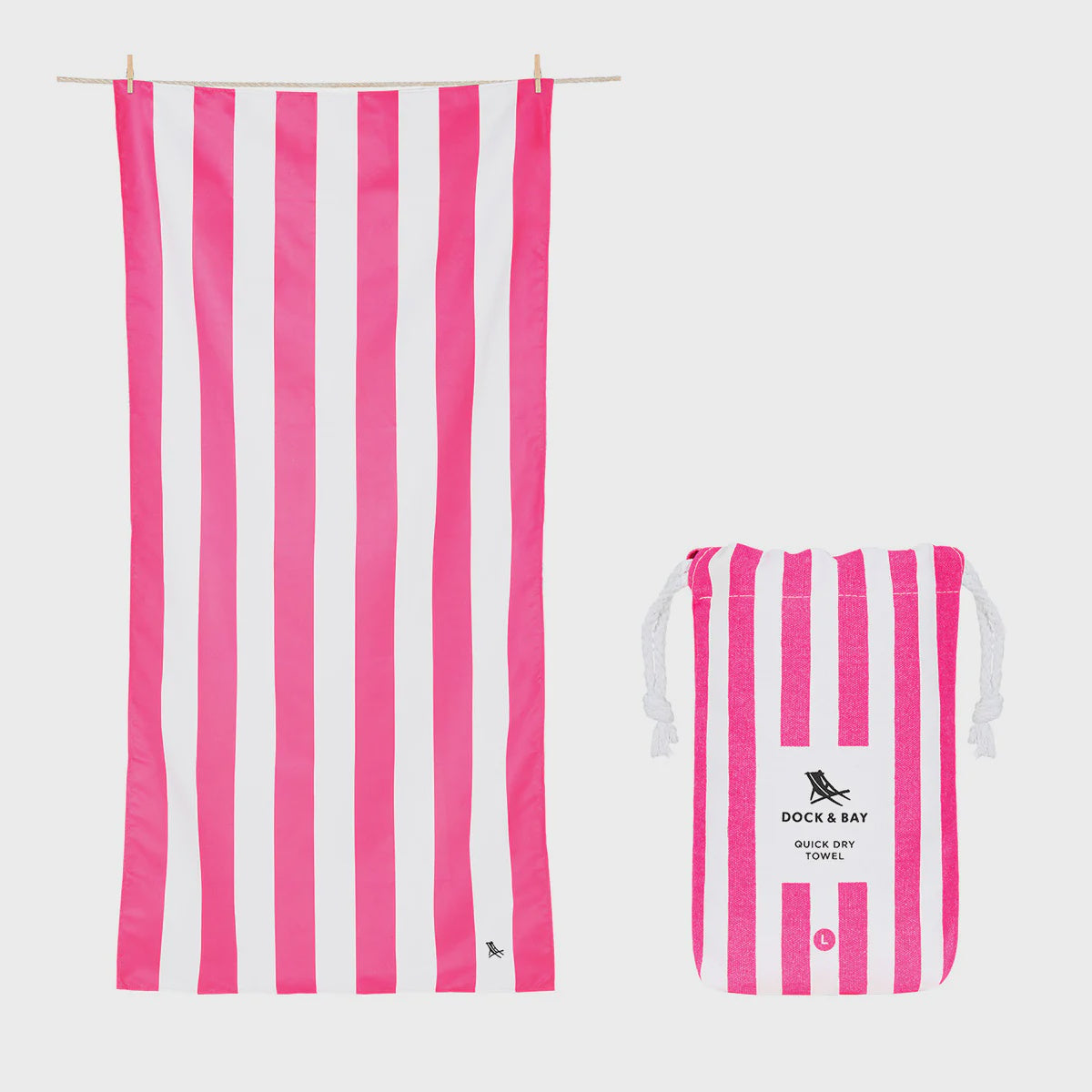 DOCK & BAY Quick dry Beach Towel - Cabana Collection - Phi Phi Pink - L