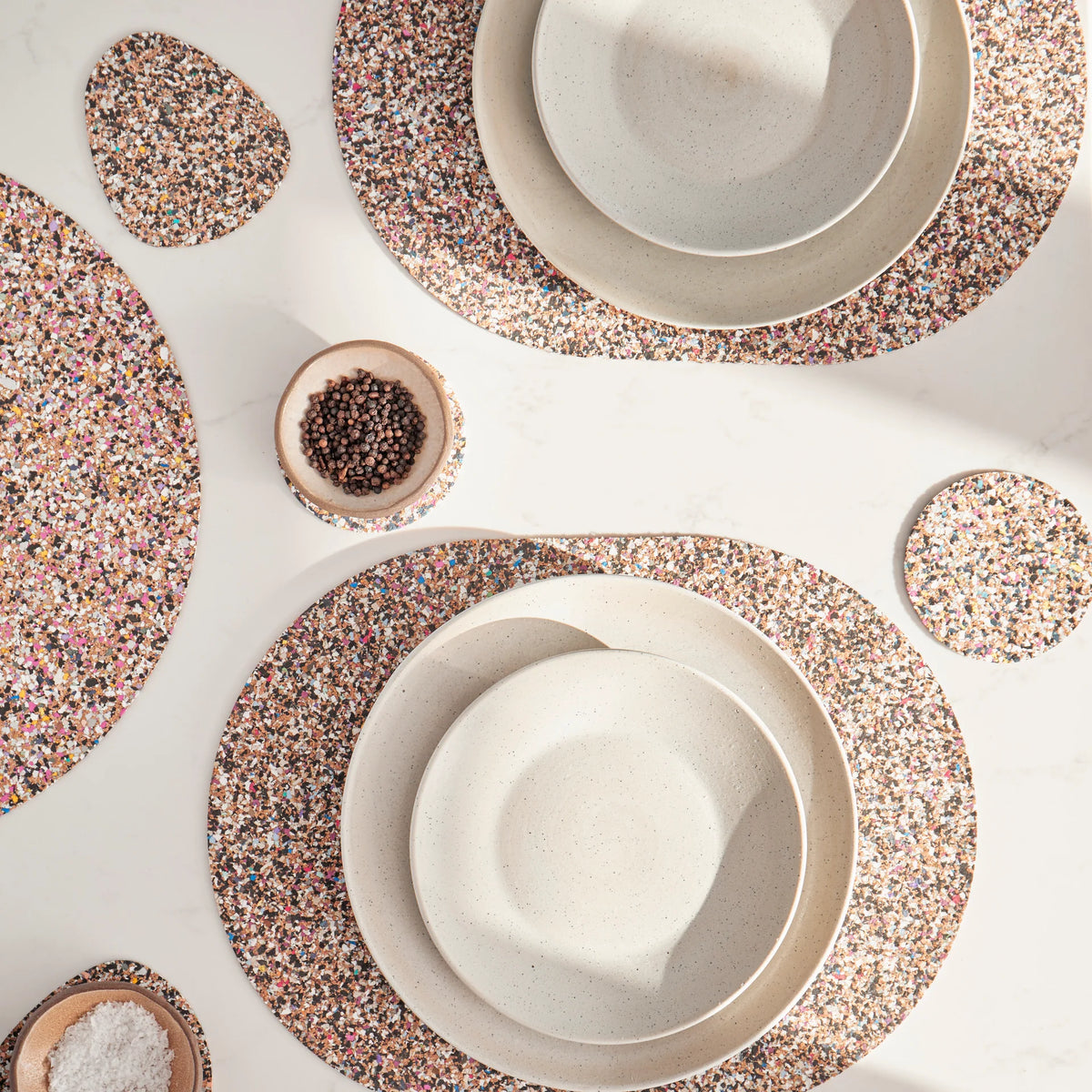 LOVE LIGA Beach Clean Oval Placemat Set of 4