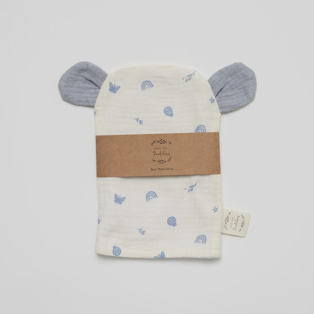 Over the Dandelions Bear Wash Glove Enchanted Garden with Frost ears