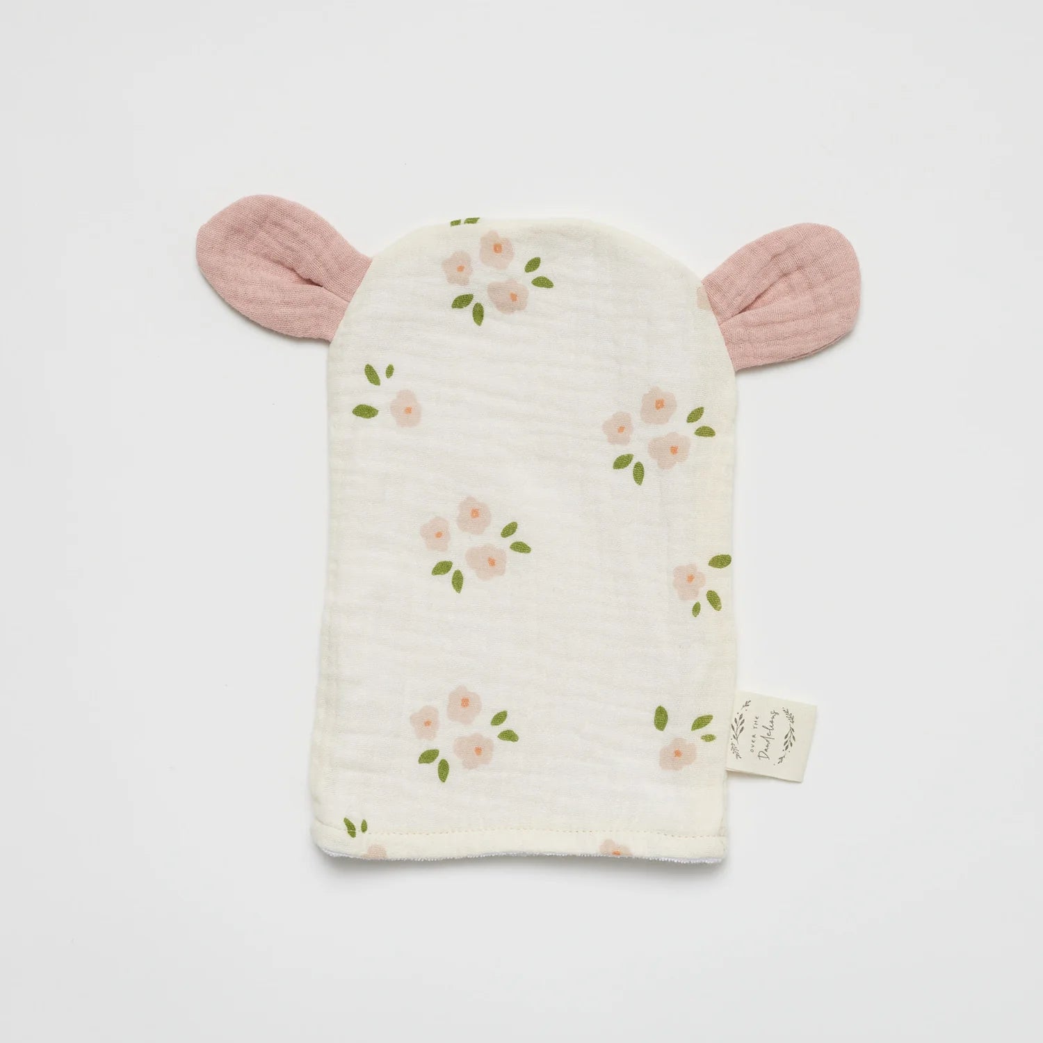 Over the Dandelions Bear Wash Glove Daisy with Blush ears