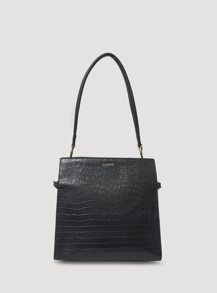 SABEN Beatrice Shoulder Bag - Black Croc