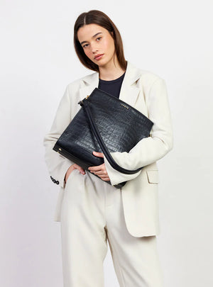 SABEN Beatrice Shoulder Bag - Black Croc
