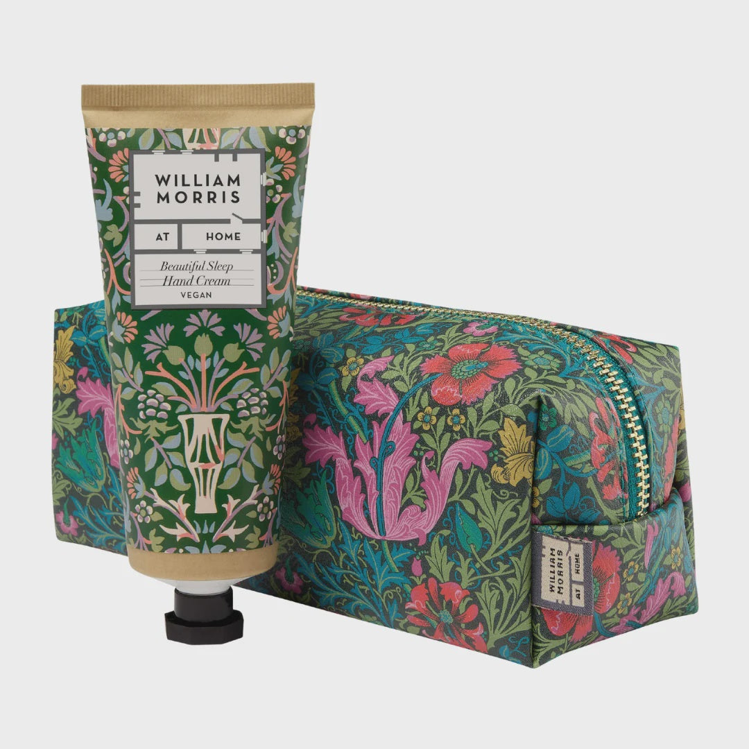 Beautiful Sleep Makeup Bag w/ Hand Cream William Morris hand cream tube