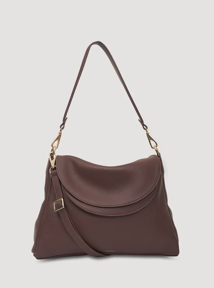 SABEN Becks Crossbody Espresso Luxe Brown Leather Bag