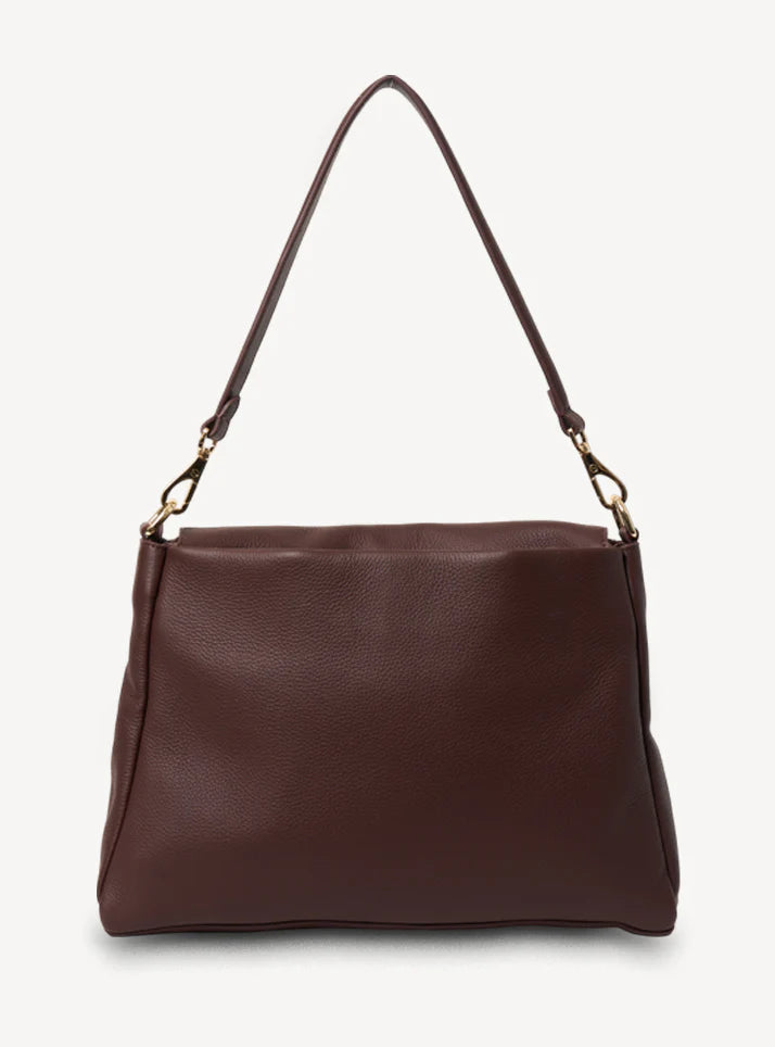 SABEN Becks Crossbody Espresso Luxe Brown Leather Bag