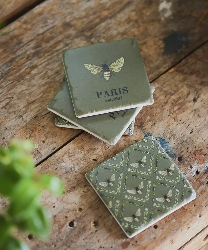 French Country Bee Hive Coasters (4PC)