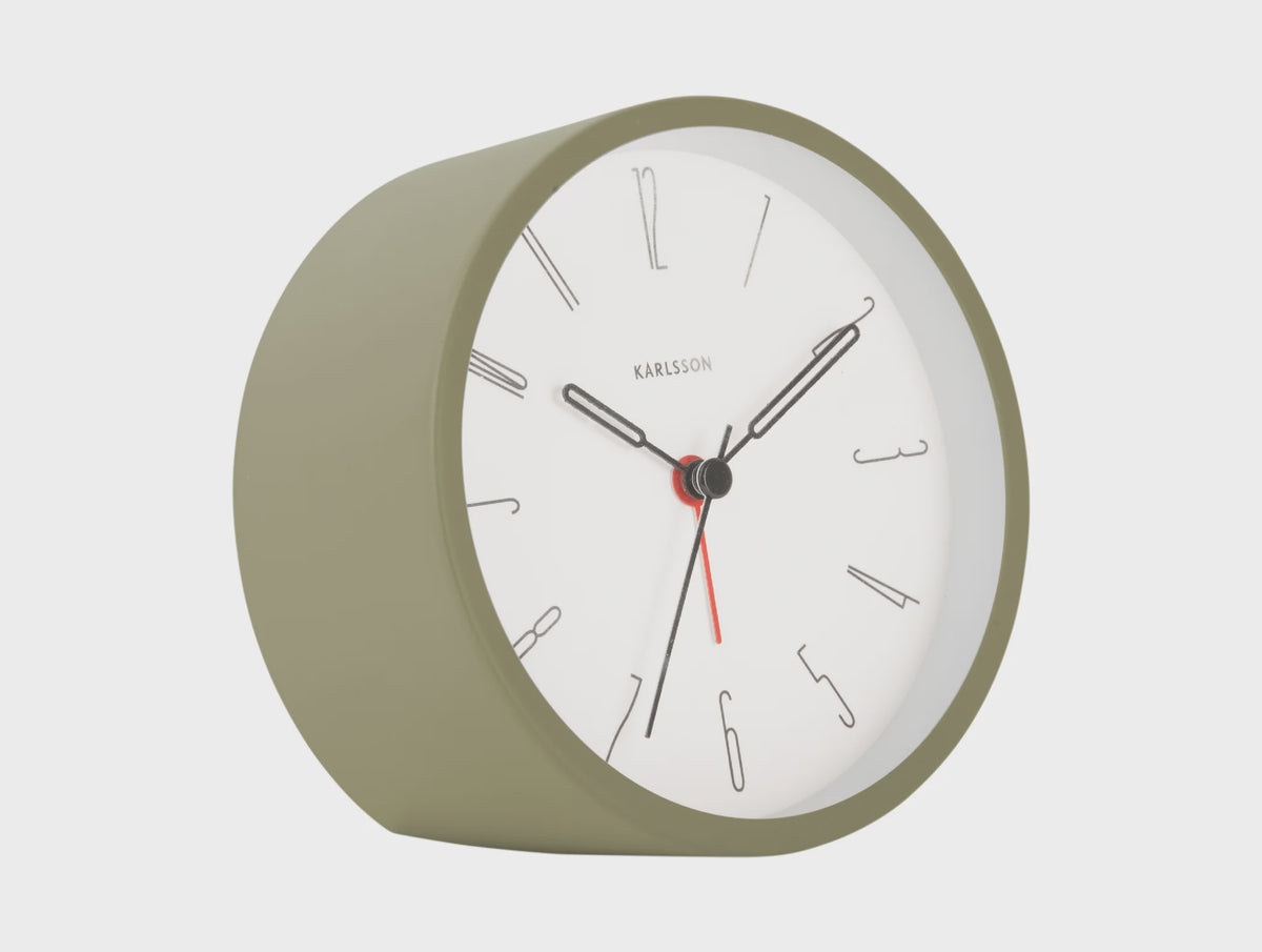 Belle Alarm Clock - Moss Green