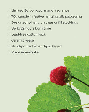 CIRCA 70g Bauble Candle - Christmas - RASPBERRY & RHUBARB - X26