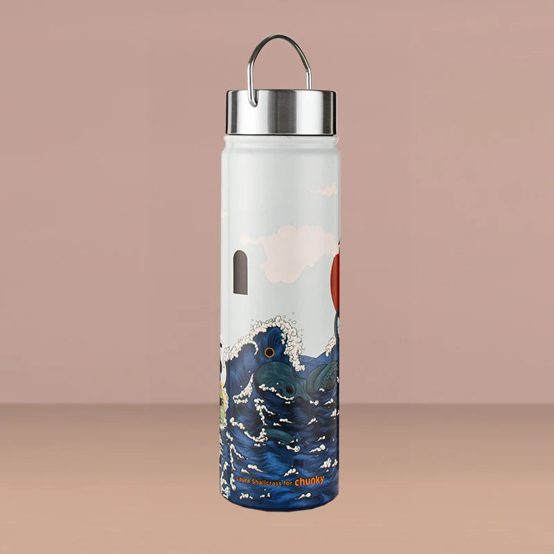 Chunky Water Bottle 650ml - Blue Wave Laura-Shallcrass
