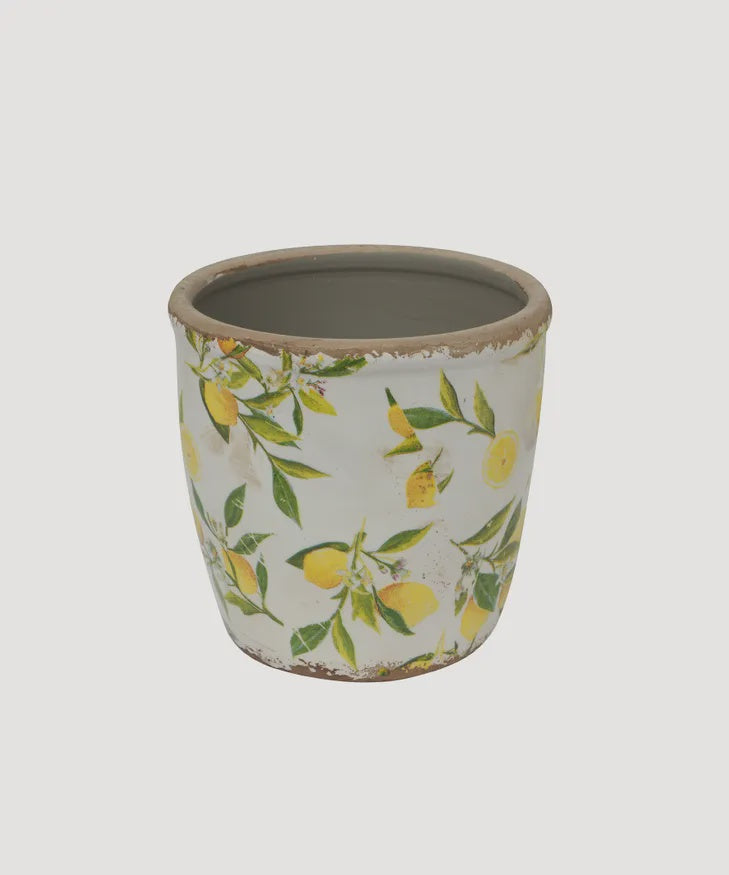 French Country Collection Botanical Lemon Pot Large
