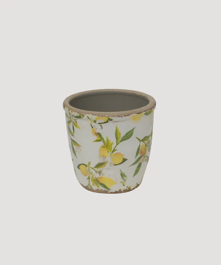 French Country Collection Botanical Lemon Pot Small