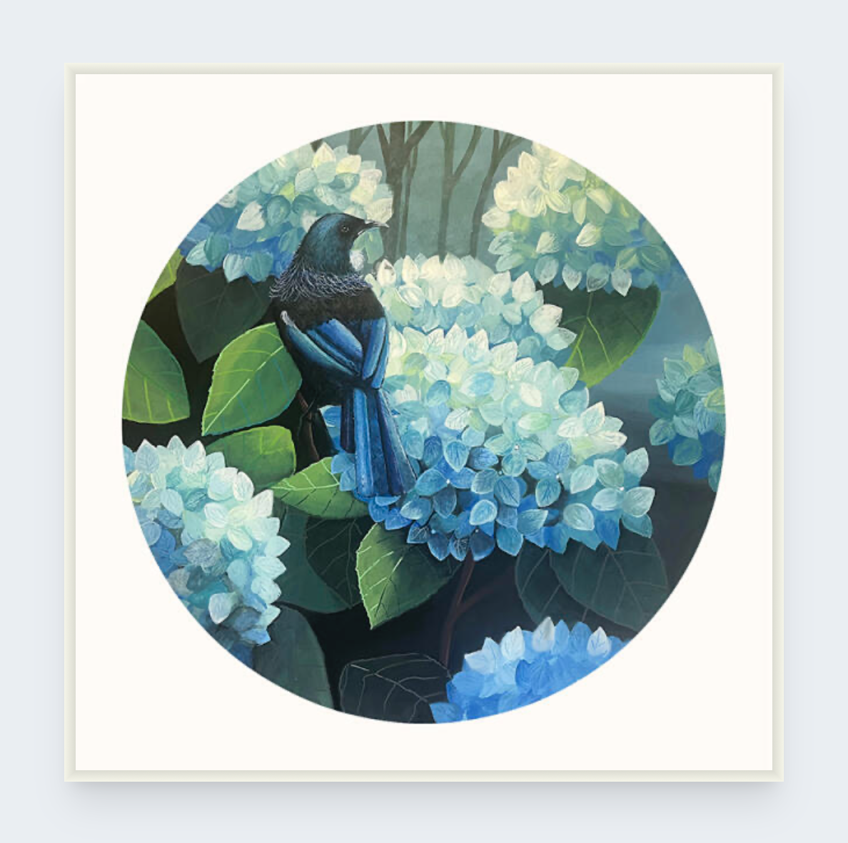 Box Frame Cream 30 x 30cm Paper - Morning Blues