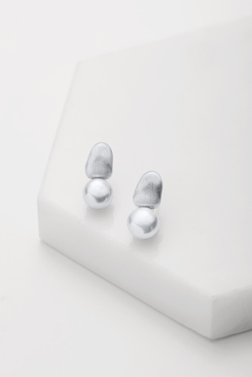 Brielle Earrings -Brushed Silver