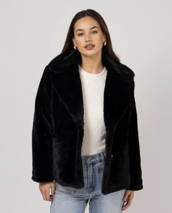 Stella + Gemma AW25 Britta Fur Jacket - Black