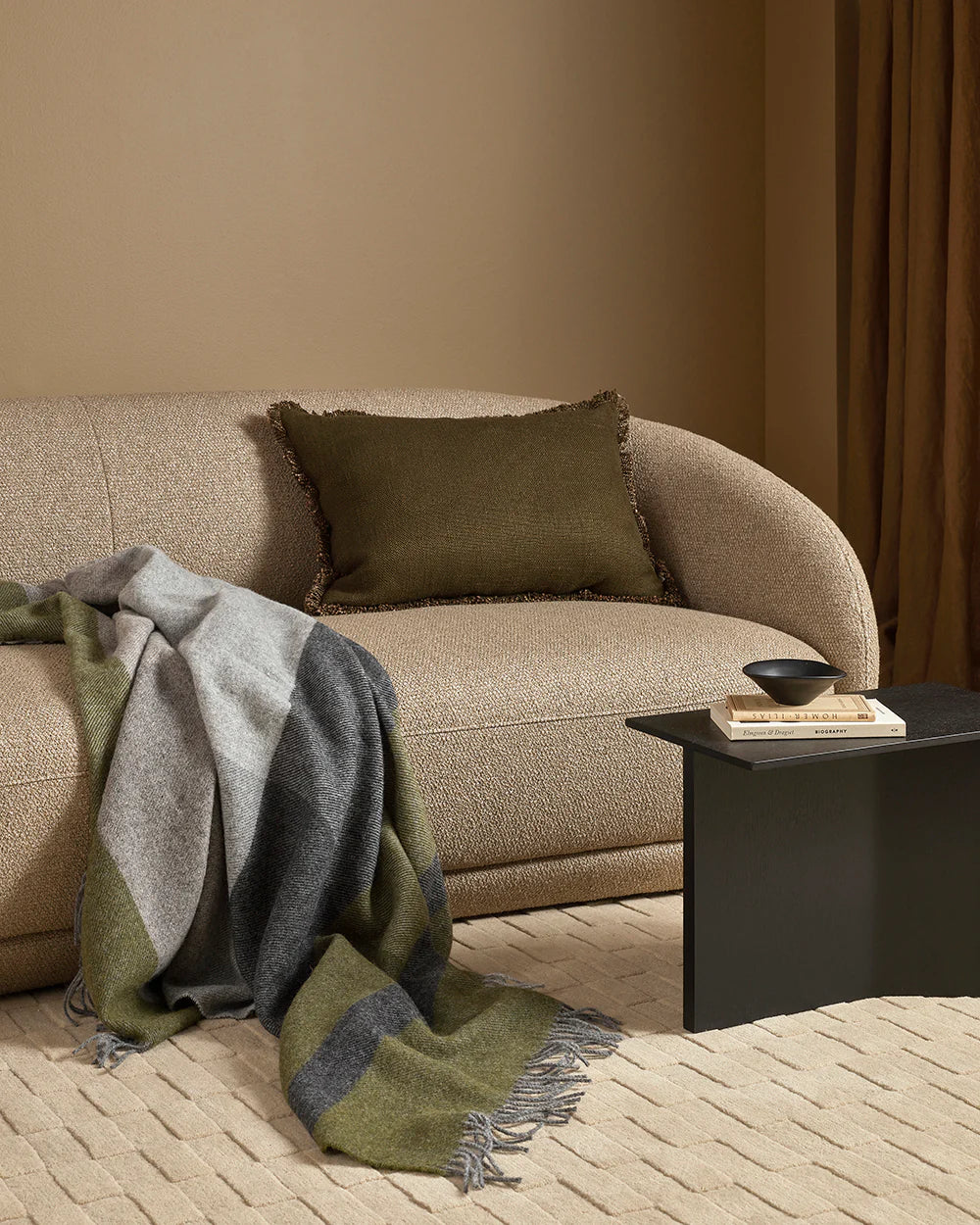 Furtex Brunswick 100% NZ Wool Throw - Olive 130x180cm