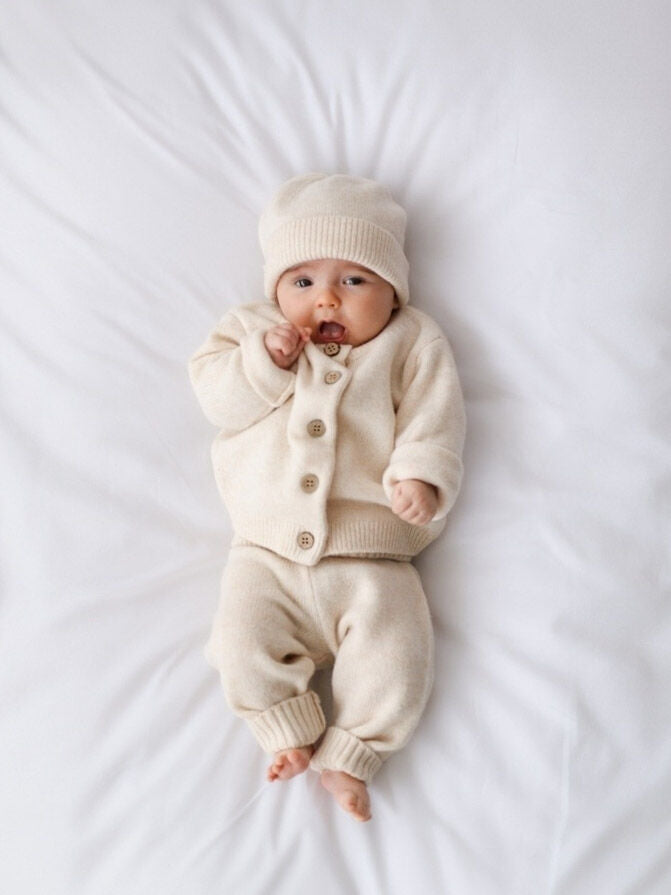 Burrow Be Baby Knit Hat - Ivory Blush