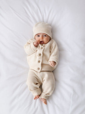 Burrow Be Baby Knit Hat - Ivory Blush