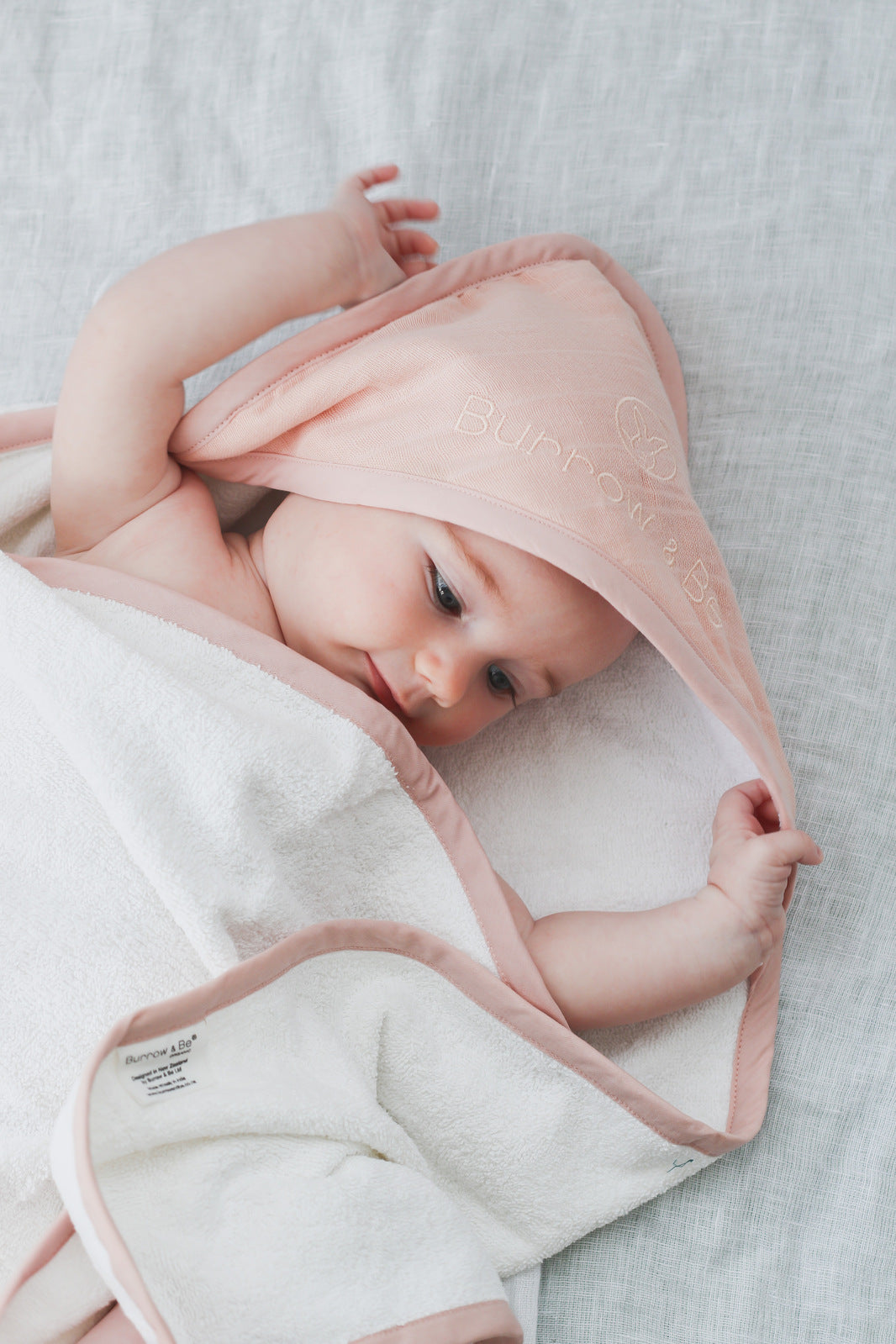 Burrow & Be Baby Hooded Towel Blush