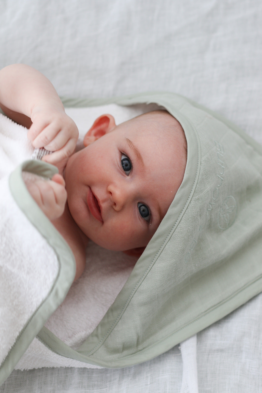 Burrow & Be Baby Hooded Towel Sage