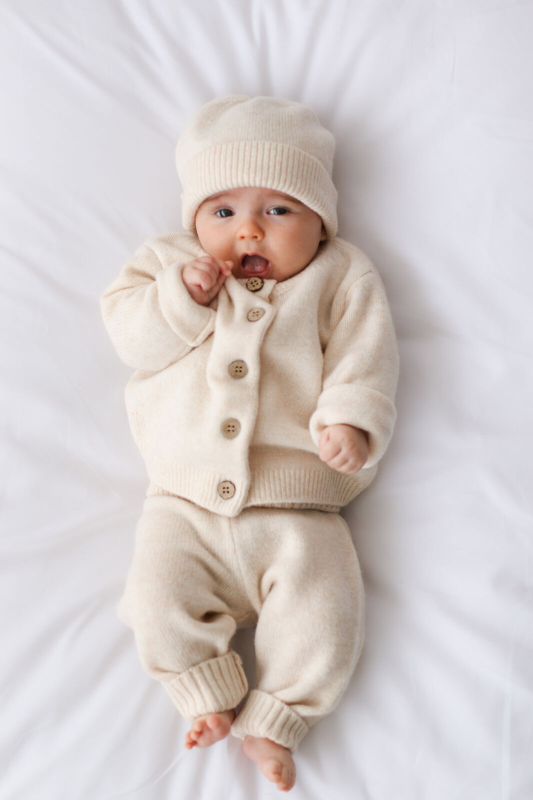 Burrow & Be Baby Knit Pants - Ivory Blush