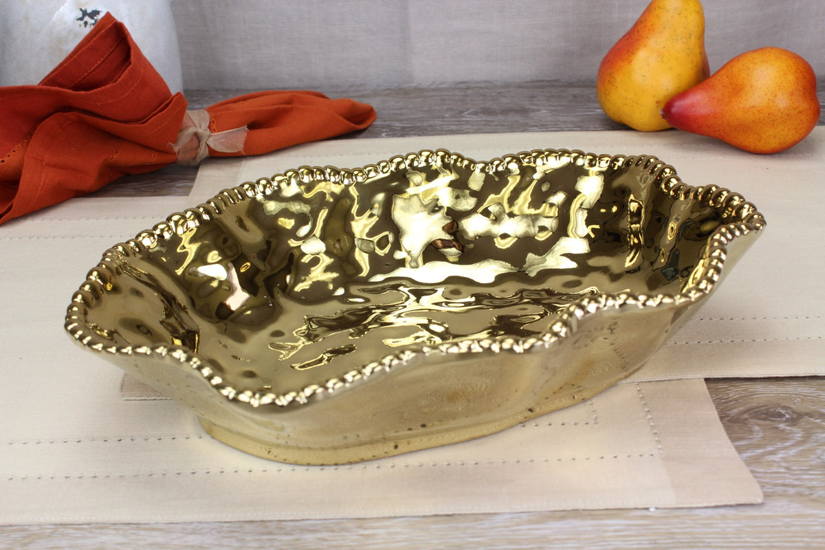Pampa Bay Monaco Serving Bowl Gold porcelain